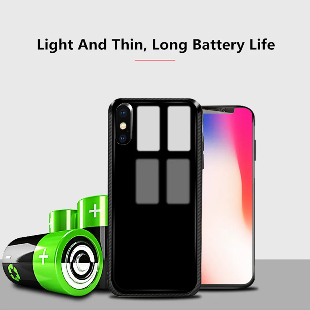 5000 мАч Зарядное устройство для iPhone XS внешний аккумулятор чехол из закаленного