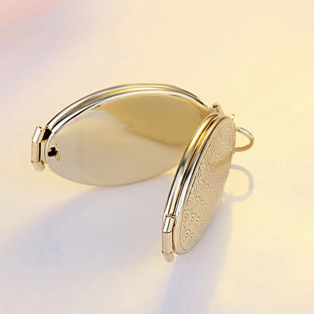 Новый дизайн Овальный медальон в виде рыбьей чешуи с 4 отделениями ожерелье