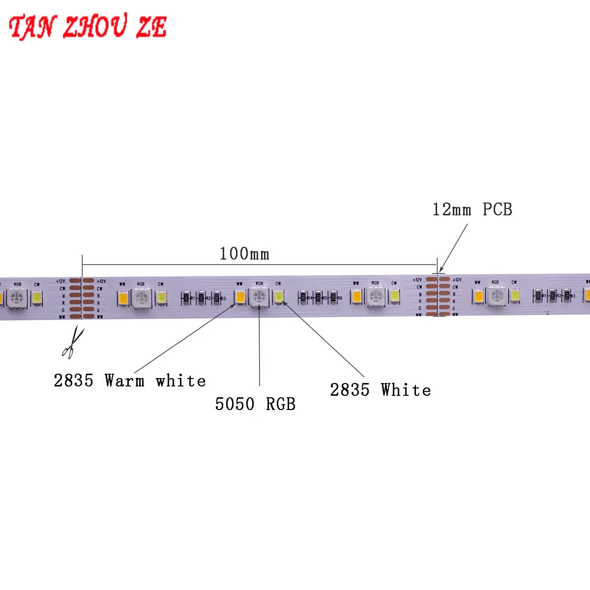RGBCCT Светодиодная лента 5050 RGB+ 2835 белый/теплый белый DC12V 120 светодиодный/м 5 м/лот 450 светодиодный s ленточный светильник лампа для плохой гостиной