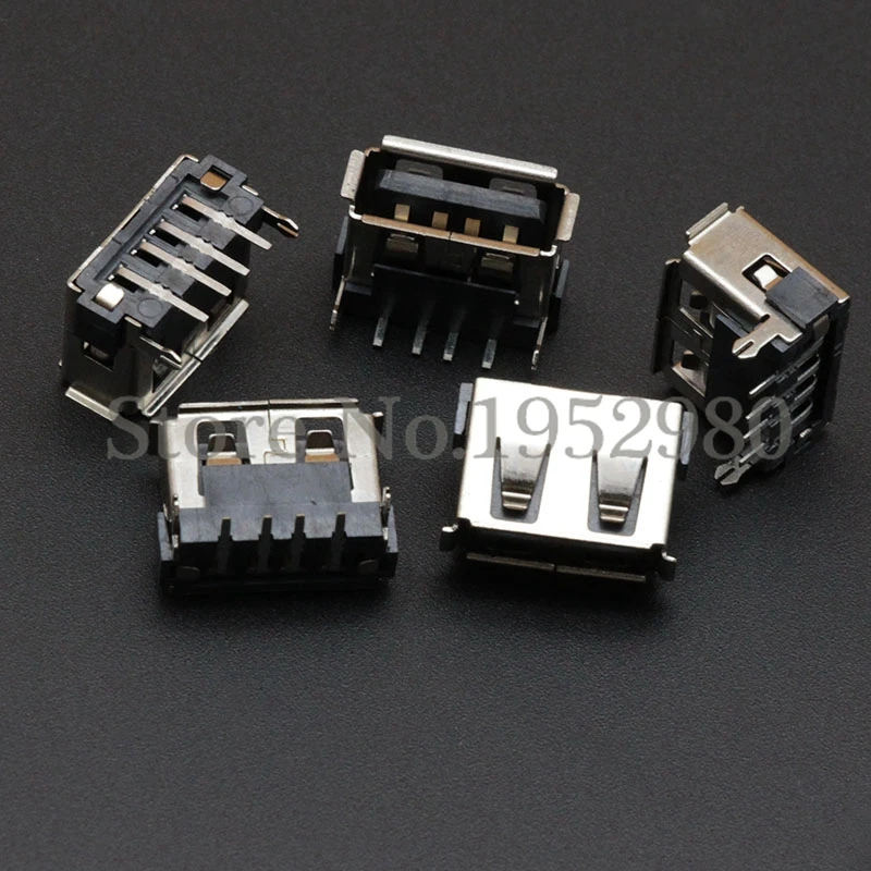 10 шт. USB 2 0 разъем гнездо DIP Back фута мм высокий 4 Pin с полями для передачи данных порт