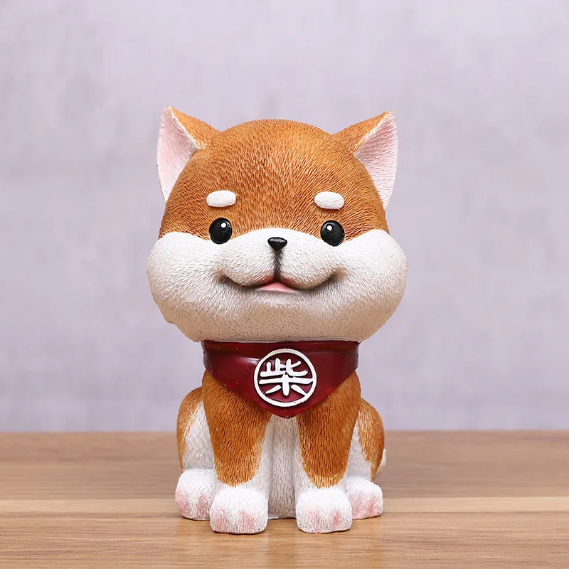 Творческий мультфильм Шиба ину копилка украшения изделия из смолы дома