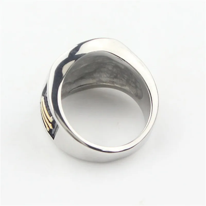 Мужское серебристое кольцо Freemason золотистое из нержавеющей стали 316L масонское |