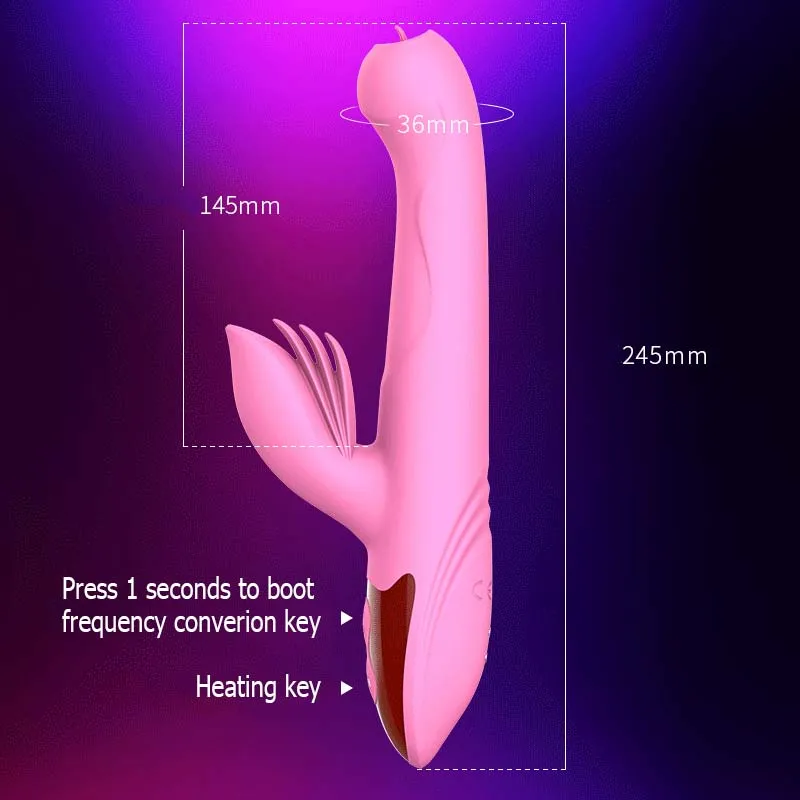 Телескопический вибратор с подогревом для женщин язычок Стимулятор клитора