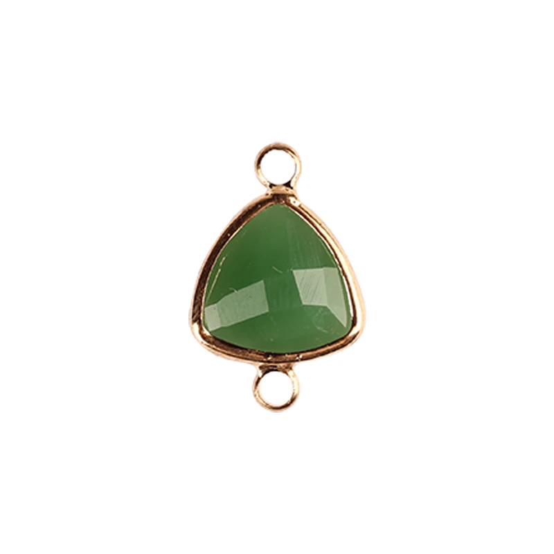 Blackish green 12 шт./лот 12*19 мм стеклянные Амулеты медные соединители с двойным отверстием стеклянный каменный Шарм Подвеска для DIY ювелирных аксессуаров - Цвет: Blackish green