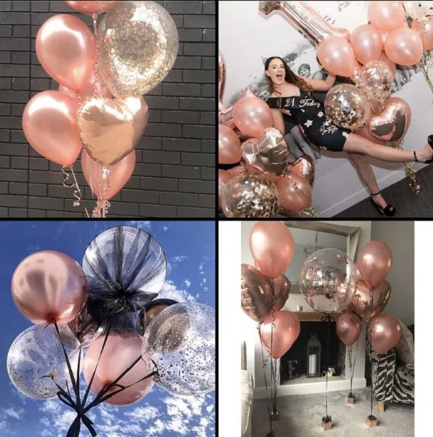 10 шт./компл. шар цвета розового золота конфетти металлик блеск баллоны Baby Shower