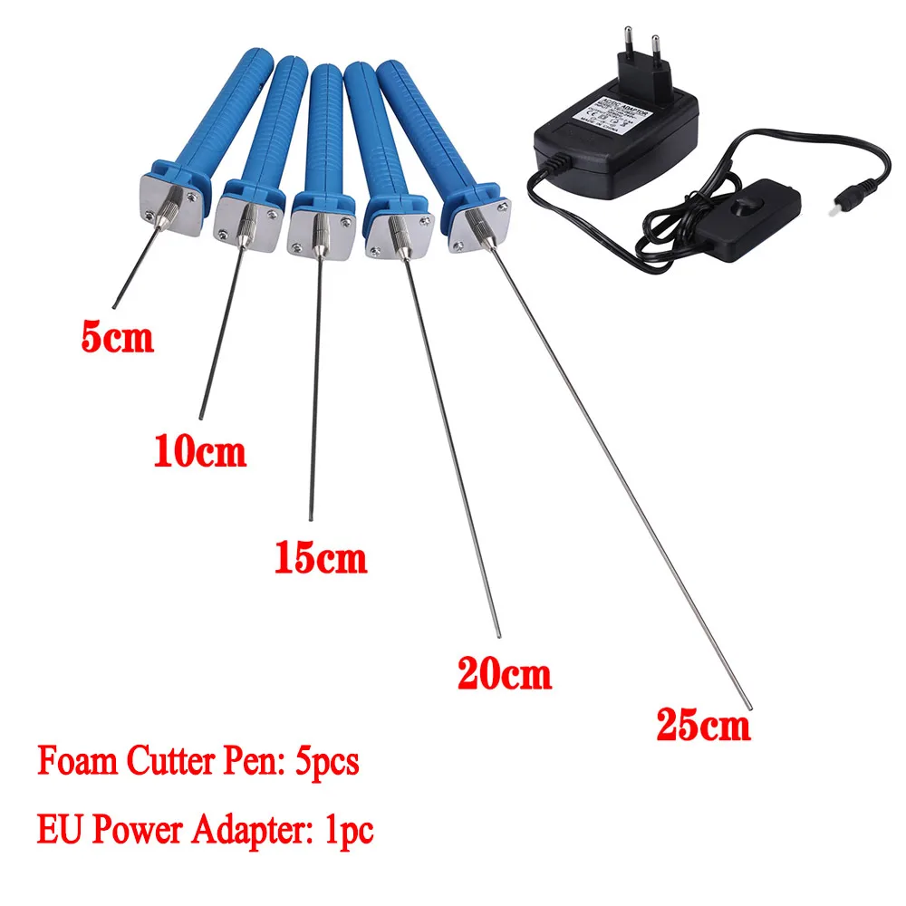 EU plug 6 in 1 110 220 В 15 Вт профессиональный резак для пены Электрический нагрев ручка для KT пластины пенополистирола режущий долбежный Перфоратор DIY инструмент для резьбы - Цвет: EU plug 6 in 1