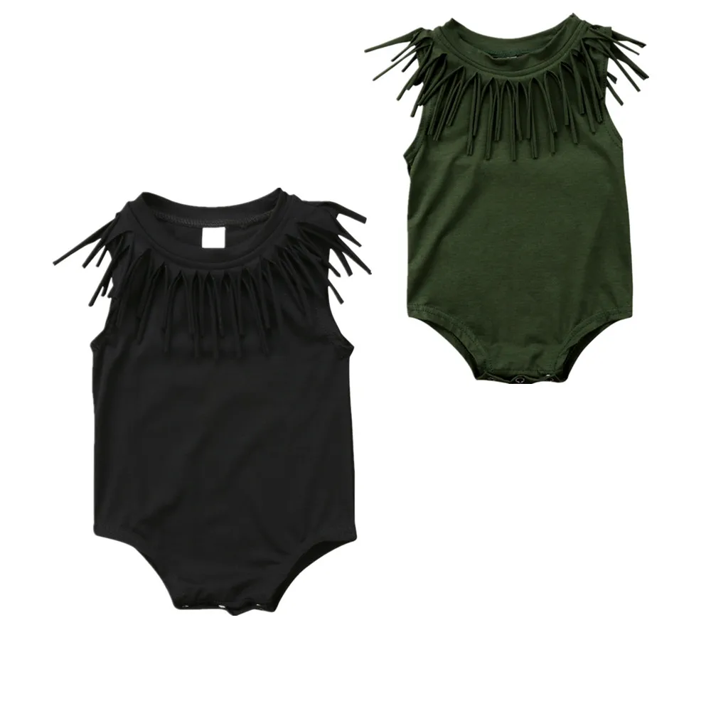 Комбинезон без рукавов с бахромой для маленьких девочек и мальчиков Летний