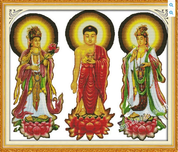 

Three Western Saints(3) cross stitch kit Religion count pre-print 14ct 11ct hand embroidery DIY handmade needlework supplies bag