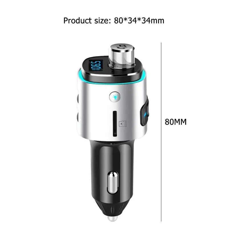 Bluetooth 4,2 Беспроводное зарядное устройство Dual QC3.0 USB телефон Зарядное устройство Blutooth автомобильный FM трансмиттер MP3 плеер Авто аксессуары