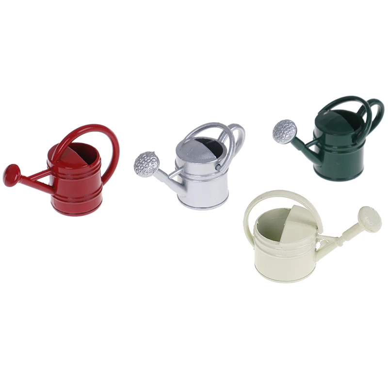 

Tin Metal Dollhouse Miniature Watering Can Handicrafts Model Dollhouse Decoration White Dollhouse Accessories Classic Baby Toys