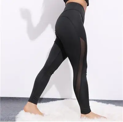 Black1 CHRLEISURE сетчатые спортивные Леггинсы, спортивные женские штаны для фитнеса, йоги, женские Леггинсы для йоги, ботиночки с высокой талией, штаны - Цвет: Black1