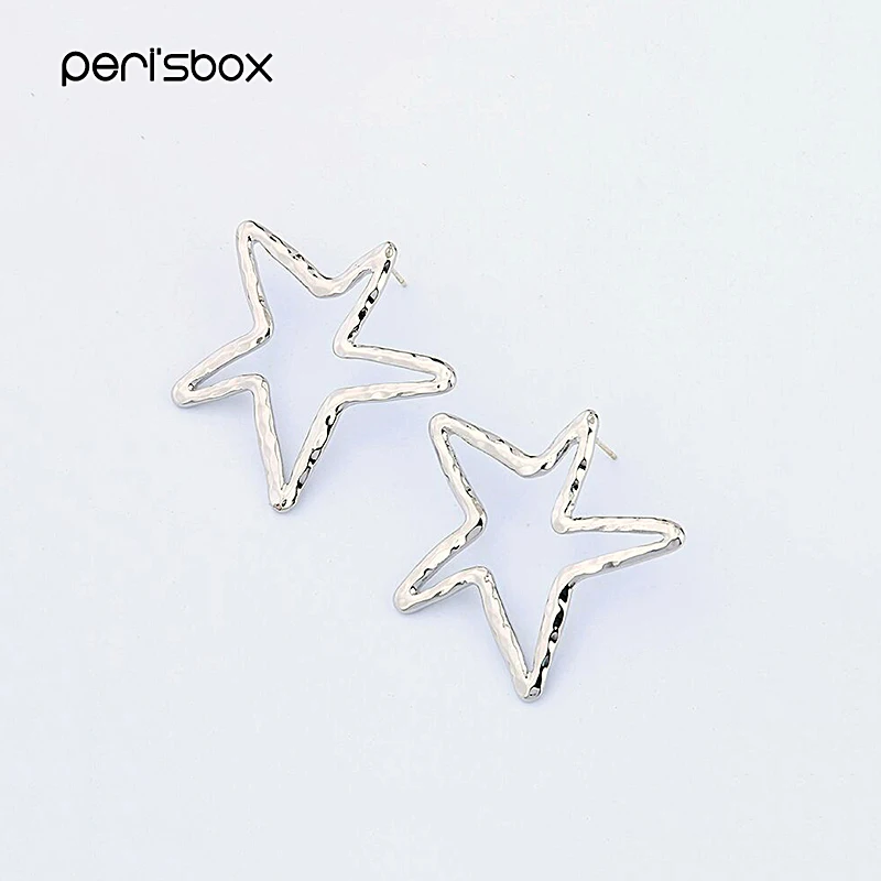 Женские серьги-кольца Peri'sBox шикарные золотистые/Серебристые геометрические