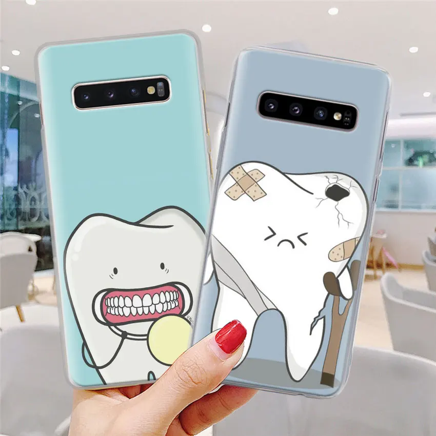 Чехол для телефона с зубами дантиста Samsung Galaxy S10e S10 S20 + Ultra S7 S8 S9 Plus Note 8 9 10 5G Жесткий