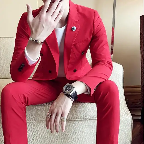 2019 новый бренд для мужчин s костюмы выпускного вечера костюм Slim fit Мода свадебное