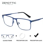 Очки ZENOTTIC Мужские квадратные, Рецептурные очки из сплава, фотохромные с защитой от синего света, при гиперметропии и близорукости