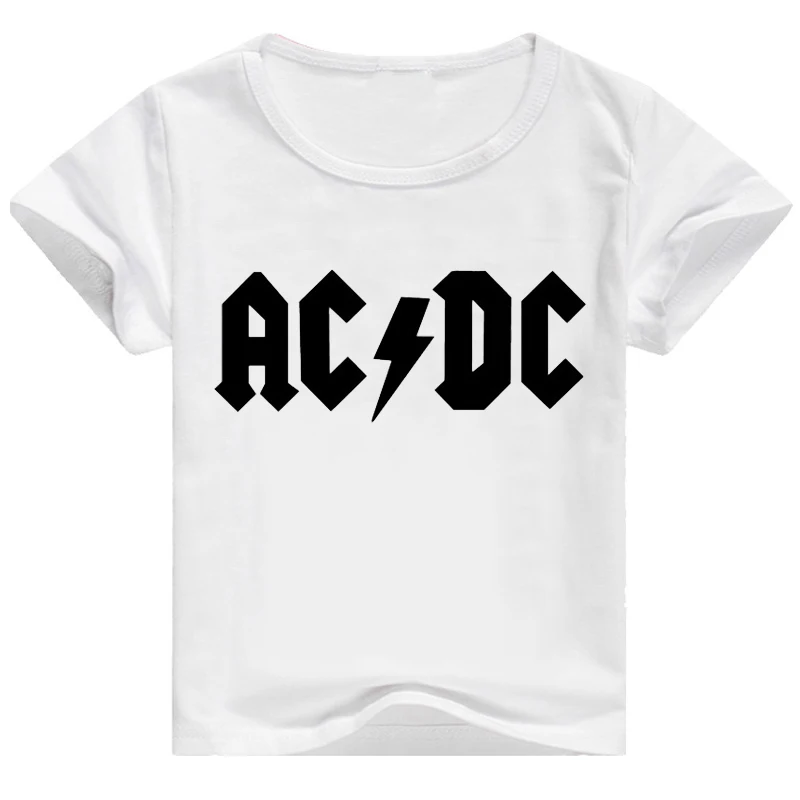 ACDC/детская футболка в стиле рок, хлопковая Повседневная футболка с короткими рукавами и круглым вырезом для мальчиков и девочек детская рубашка одежда для малышей - Цвет: DIY1