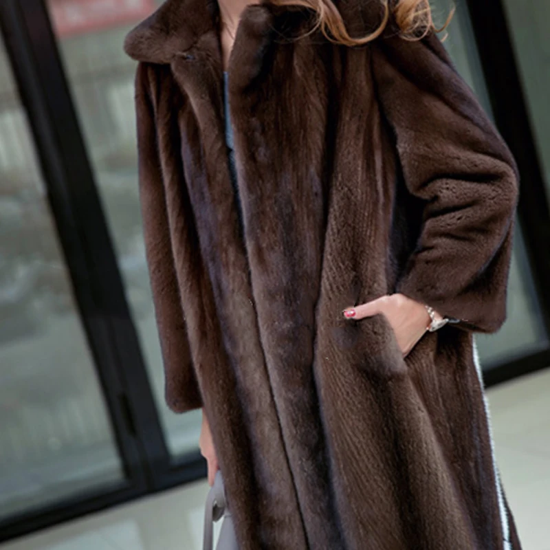 LVCHI Winter Women Coat Collection Grade Russia Imported Velvet Mink Fur Coat Denmark Fashion Young Women Prom Medium Club Coats