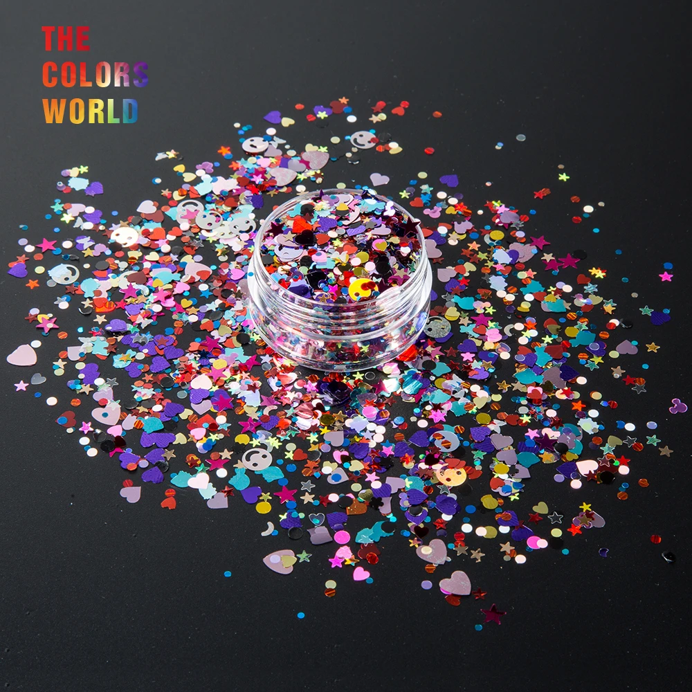 Летняя Красочная Серия смешанных форм разноцветные Блестки для ногтей украшения