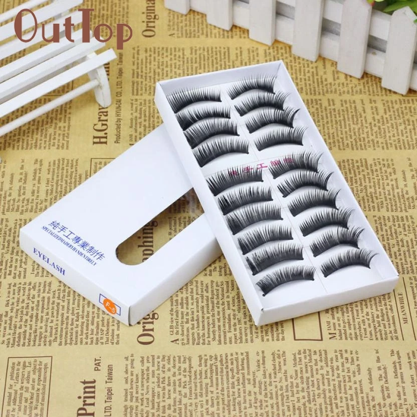 10 пар Набор накладных ресниц модные натуральные ручной работы Макияж Длинные
