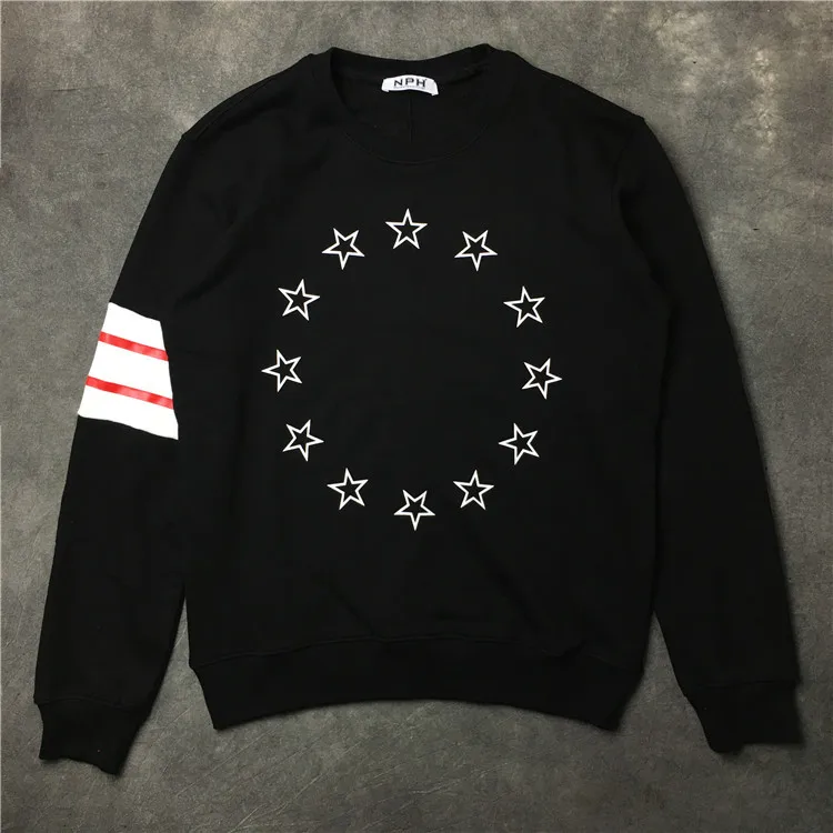 

New 2021 Novelty Striped Stitching Star Unisex Hoodies Hoody hooded Sweatshirts velvet Cotton Drake Thicken Fleece S-2XL #C73