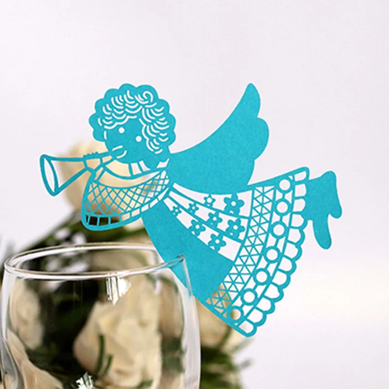 20 шт./лот стакан с лазерной вырезкой в виде ангела украшение для свадебвечерние