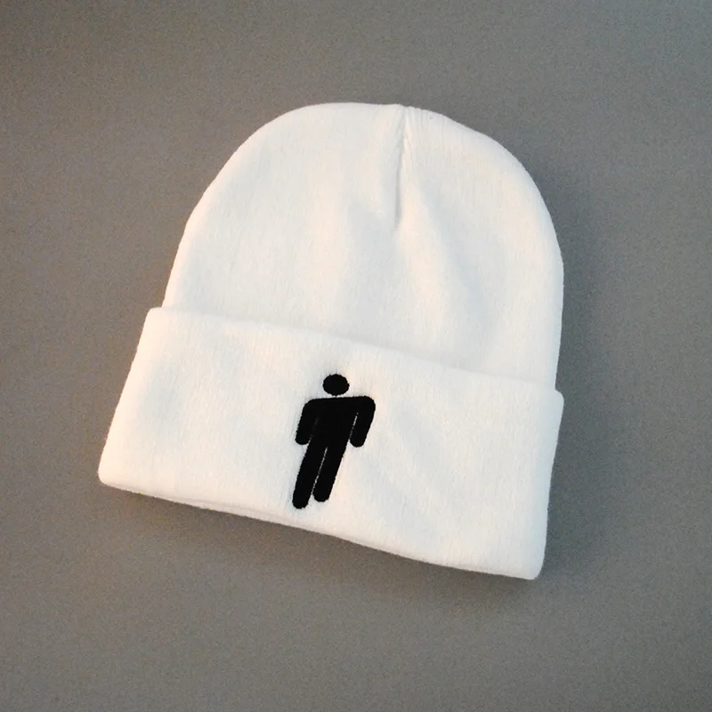 Лидер продаж, вязаные шапки Billie Eilish для девочек и мальчиков, Повседневная зимняя шапка с вышивкой, простая Мужская и женская кепка в стиле хип-хоп
