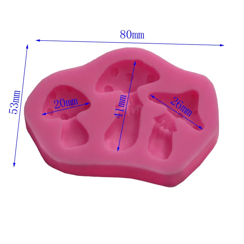 3 полости мультфильм грибы в форме 3D помадки торт мыло для пластилина силиконовые