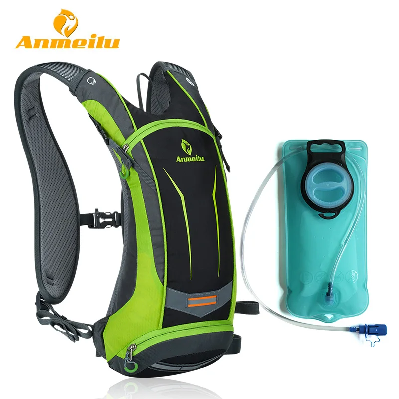Green(2L water bag) Мини велосипедный рюкзак Anmeilu 8L, водонепроницаемый, дышащий, велосипедный рюкзак, для путешествий, пеших прогулок, альпинизма(2 л, сумка для воды, опция - Цвет: Green(2L water bag)