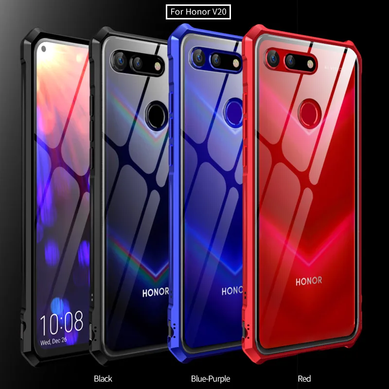 Роскошный металлический бампер для Huawei Honor V20 боковая задняя крышка из