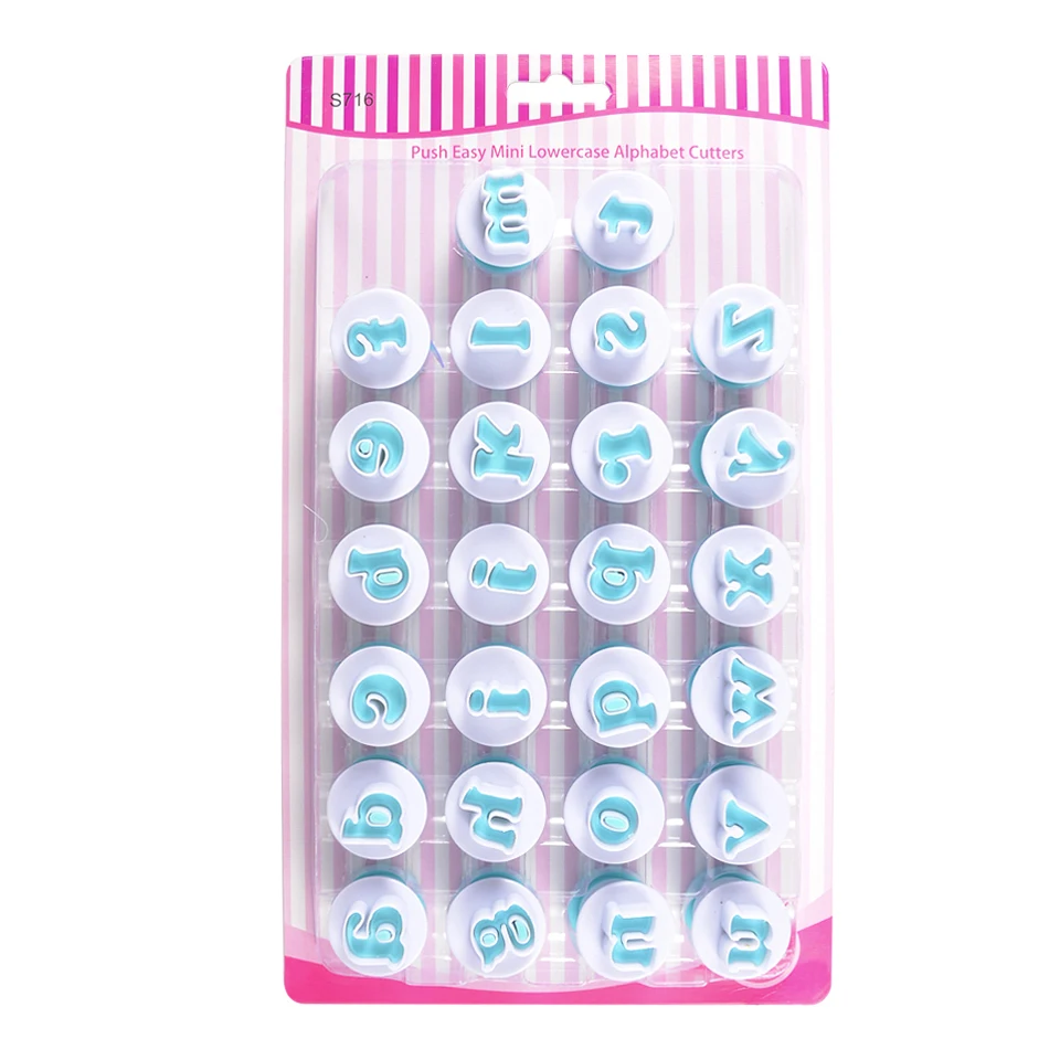 26 pcs lower letter Transhome формочки для печенья буквы 3 набора Алфавит Номер помадка торт/печенье/выпечка плесень для печенья/Инструменты для выпечки инструменты для тортов - Цвет: 26 pcs lower letter