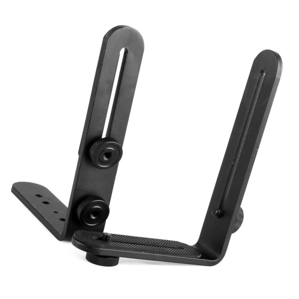 Двойной L Универсальный Регулируемый кронштейн для вспышки камеры Canon Nikon Sony Pentax -