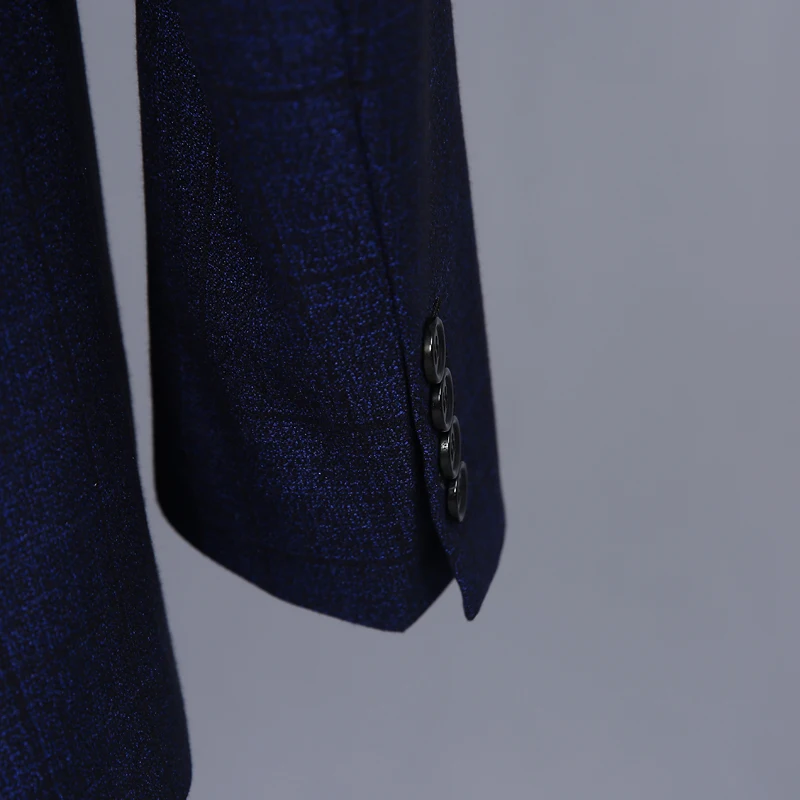 Мужские свадебные костюмы из 3 предметов темно синие твидовые смокинги бордового