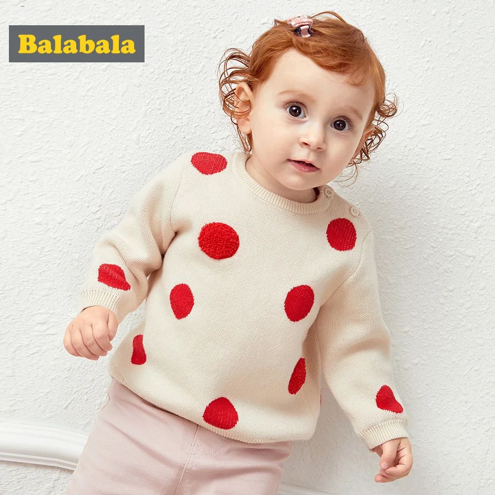 Balabala Baby Graphic Soft Knit Sweater Infant Newborn Boys Girls 100% Cotton Tops Clothes Clothing Open Shoulder |