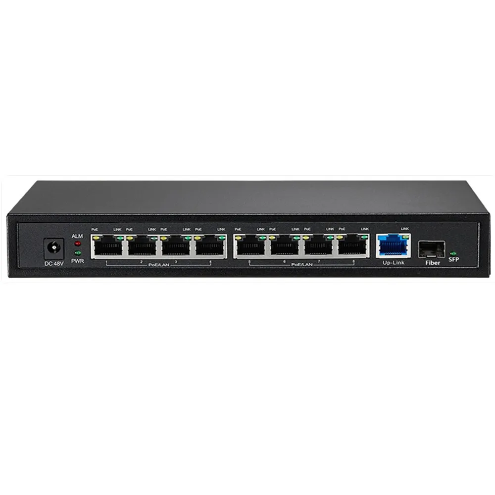 10/100/1000 м сетевой коммутатор 9 Порты Gigabit Неуправляемый POE Беспроводной контроллер