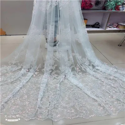 as picture Красная французская тесьма Вышивка Тюль Кружева с крупными блестками бисером нигерийская гипюровая кружевная ткань для свадебного платья F1513 - Цвет: as picture
