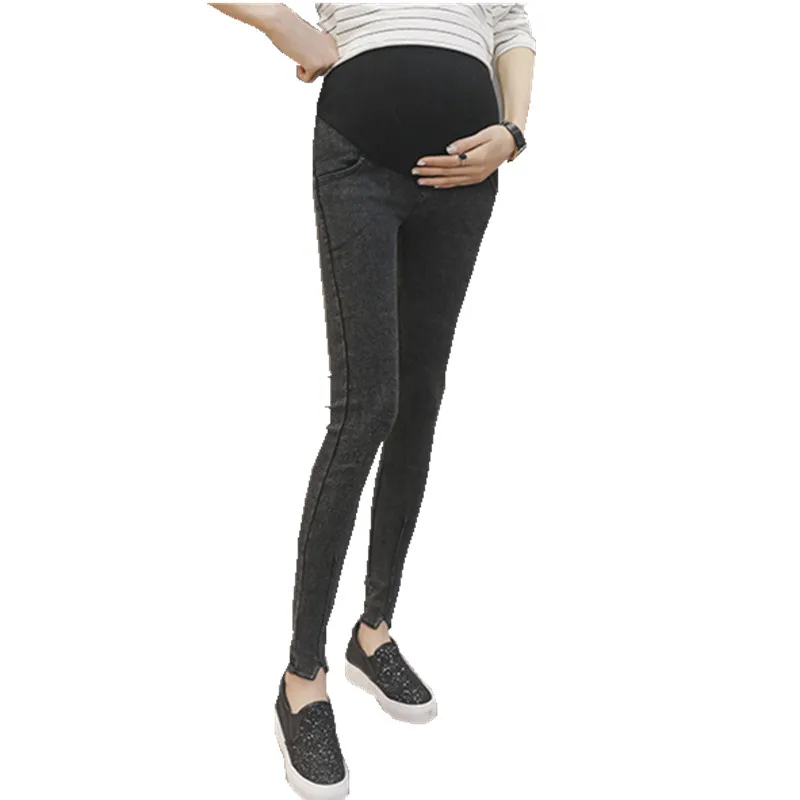 

Spring and autumn maternity stretch jeans fashion denim gap feet stomach lift pants pregnant elastic adjustable waist pants