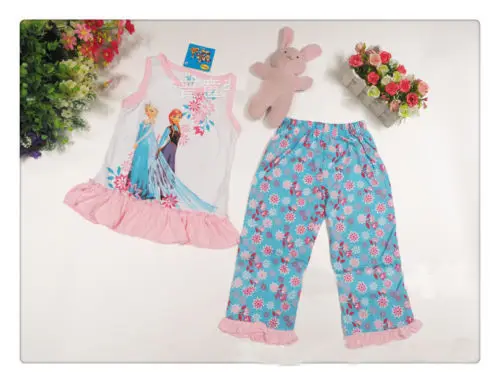 2PCS Set Kids Girls Frozen Elsa T-Shirt Tops Pants Dress Homewear 2-7Y Outfits | Мать и ребенок
