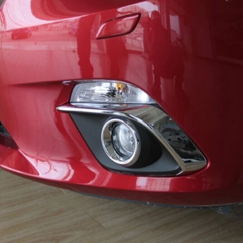 

ACCESSORIES FIT FOR MAZDA 3 AXELA 2014 2015 CHROME FOG LIGHT EYEBROW EYELID GARNISH TRIM COVER MOLDING
