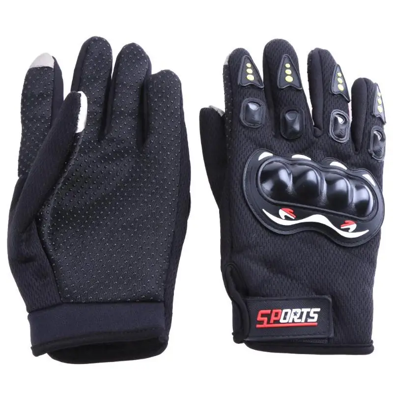 Черный 1 пара Мотоциклетные Перчатки Guantes Moto Invierno дышащий мотоцикл Мотокросс Гонки Eldiven жесткий кастет Luva Motociclista - Цвет: Черный