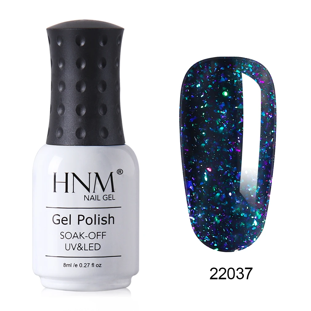 HNM Гель-лак для ногтей 8 мл Bling Хамелеон звёздный Гель-лак УФ светодиодный белый черный гель для ногтей штамповка краски геллак эмаль клей - Цвет: 22037