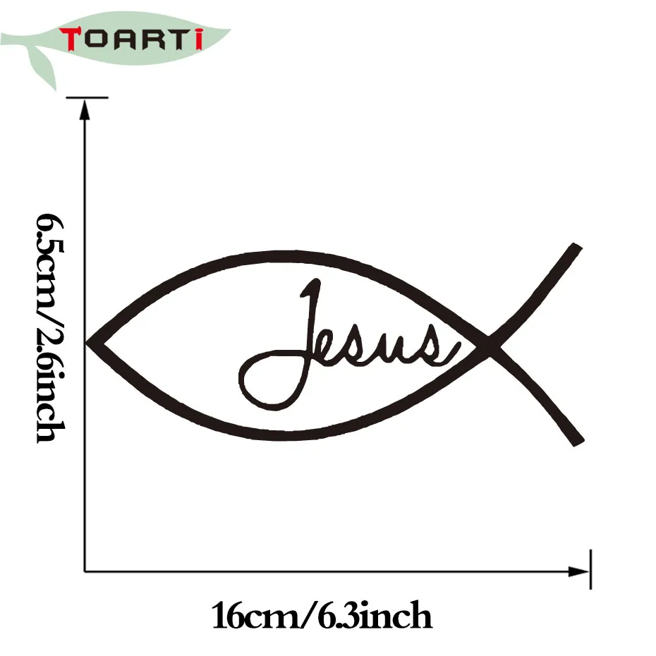 Виниловая наклейка Jesus Fish для стайлинга автомобиля религиозный символ
