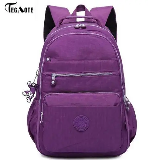 purple TEGAOTE, школьный рюкзак, для девочек-подростков, нейлон, водонепроницаемый, на каждый день, для женщин, рюкзаки, Mochila Feminina, рюкзак для ноутбука, женский, Sac A Dos - Цвет: purple