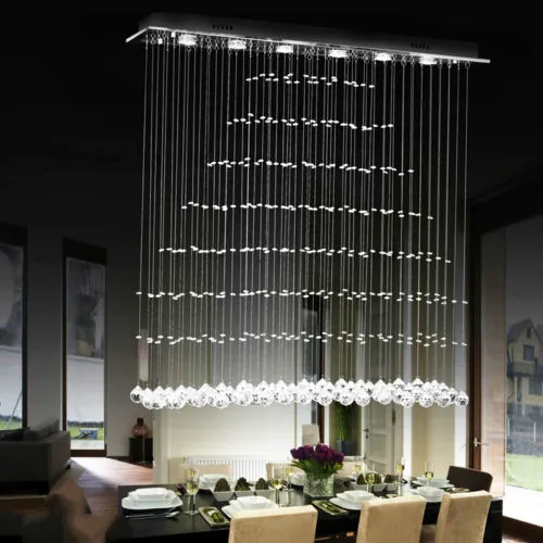 Подвесная лампа 6-Light прямоугольная хрустальная подвесная 90-260V G10 Бесплатная