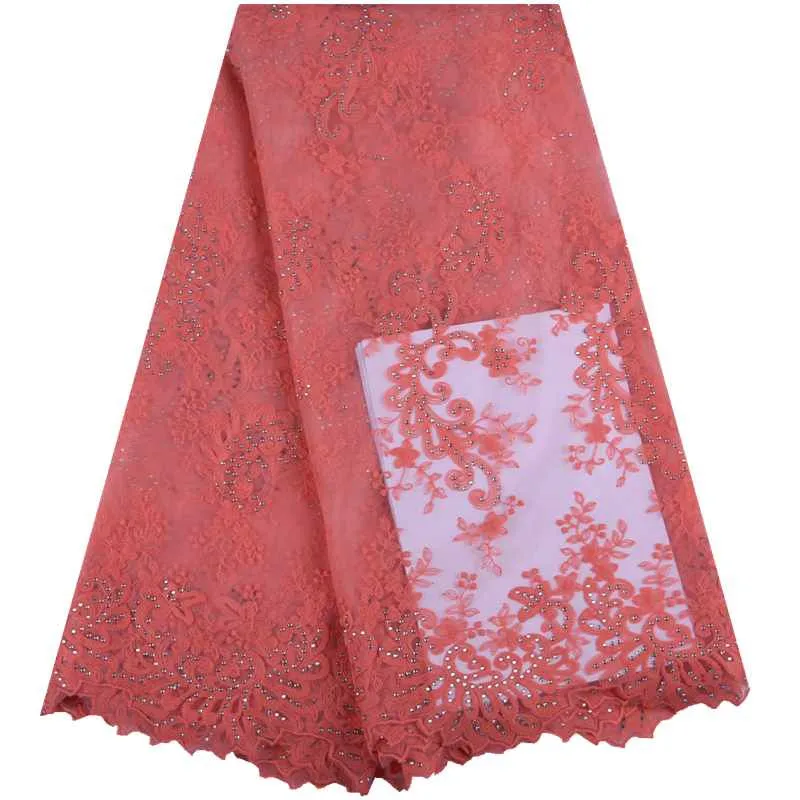 

African Lace Fabric 2019 Embroidered Nigerian Laces Fabric Bridal High Quality French Tulle Lace Fabric For Wedding Party 1534