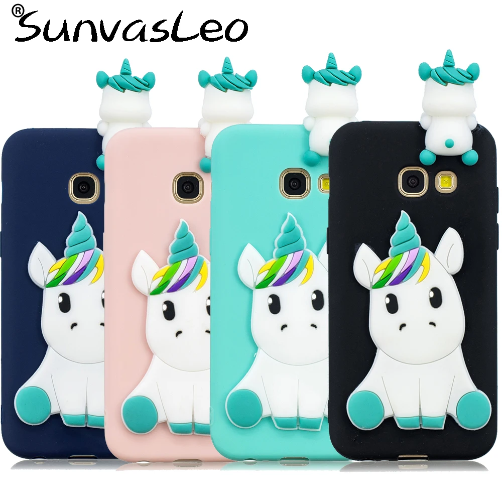 

For Samsung Galaxy A3 A5 (2017) 3D Soft Silicone Case Cartoon Animal Phone Cover Skin Shell Shockproof Fundas Coque Capa