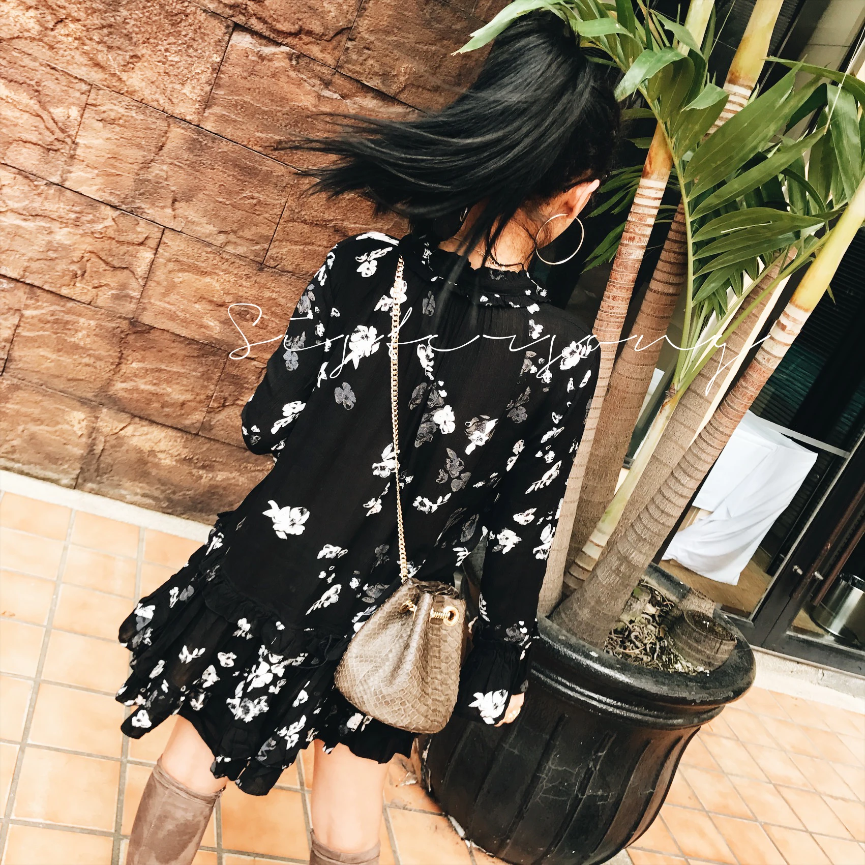 Женское платье в богемном стиле свободное Хлопковое с длинными рукавами и