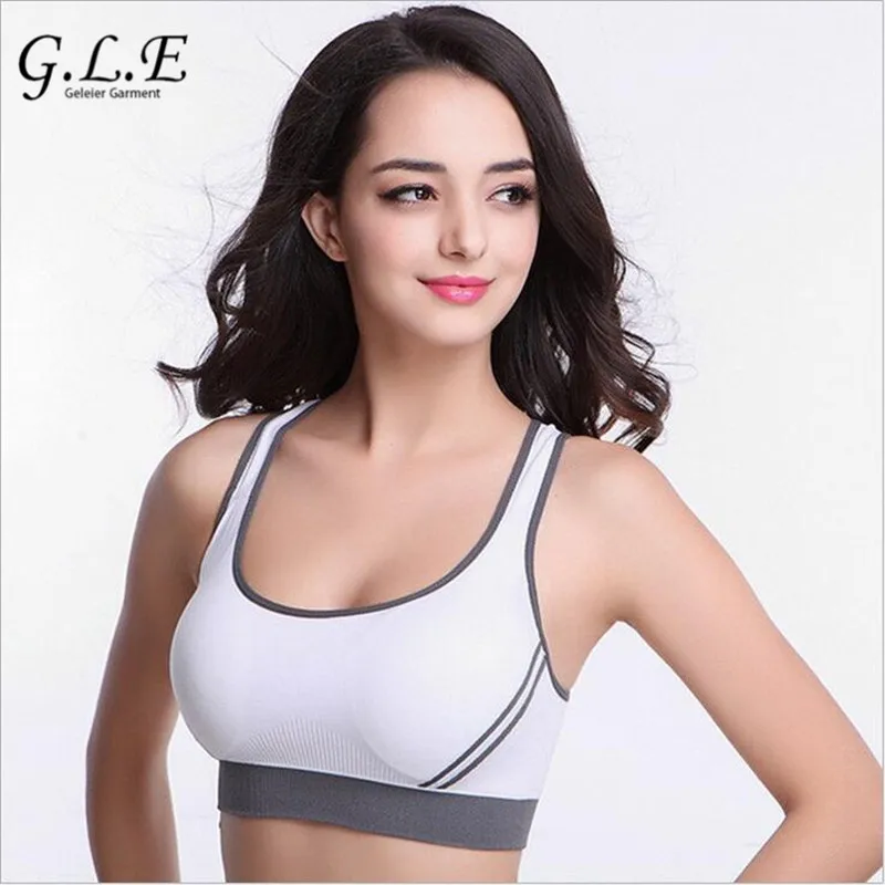 Geleier sportbra Жилет Мягкий майка Фитнес стрейч хлопок Бесшовные дышащие Бюстгальтеры