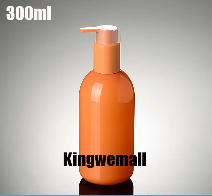 

300pcs/lot Orange 300ML Lotion Pump Bottle,Empty Plastic Pressure Container,Shower Gel/Shampoo Refillable Bottles,Makeup Tools