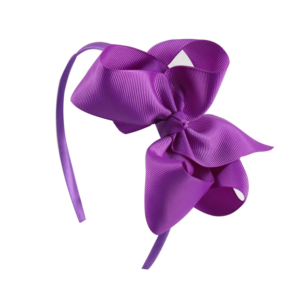 purple 20 шт./партия 4 ''сплошная корсажная лента для волос Принцесса аксессуары для волос повязка на голову ручной работы повязки на голову для девочки с бантами волосы для девочки - Цвет: purple