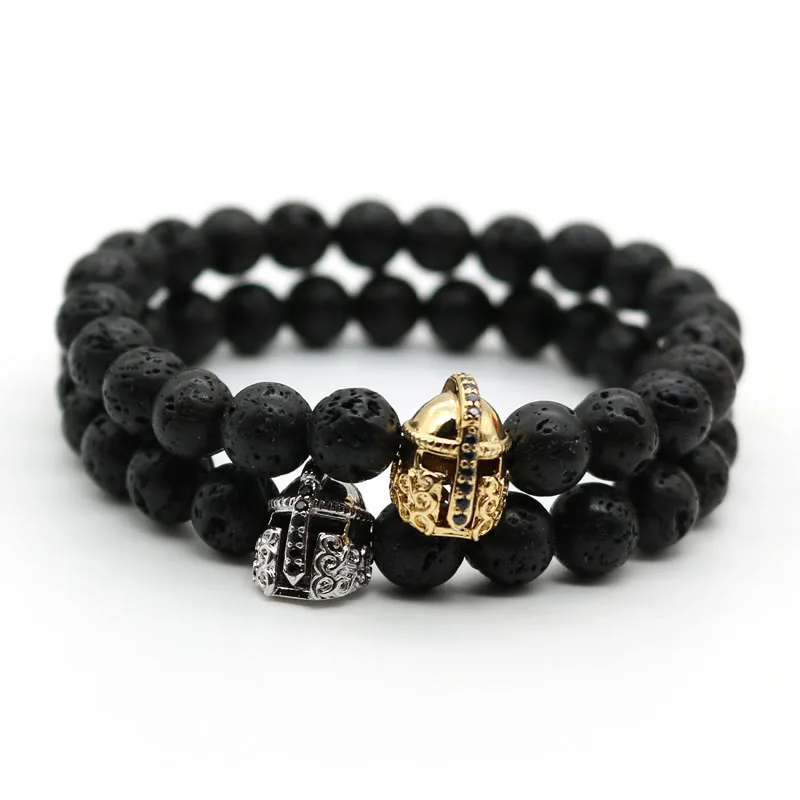 2017 микро воин брикет из циркония серебряный браслет с подвесками черный